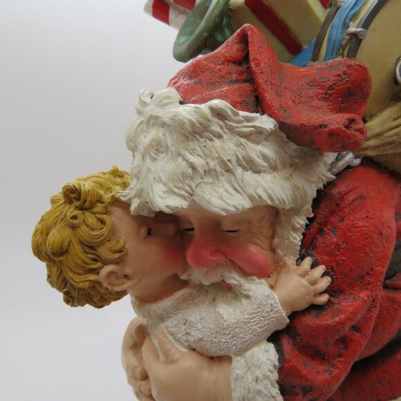 Christmas Santa Figurine Vintage Saturday Evening Post Embracing Hug Child Gifts - Picture 2 of 16